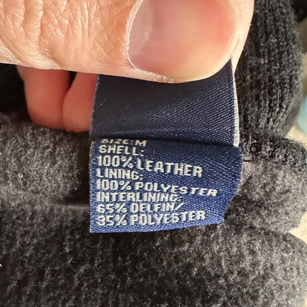 Bass Fleece Lined Black Winter Gloves M Leather
